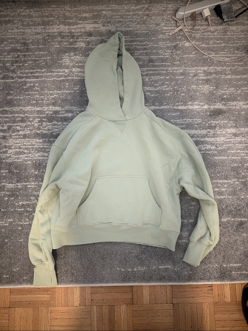 aerie OFFLINE Cloud Fleece Hoodie Classic Length in Sage Green